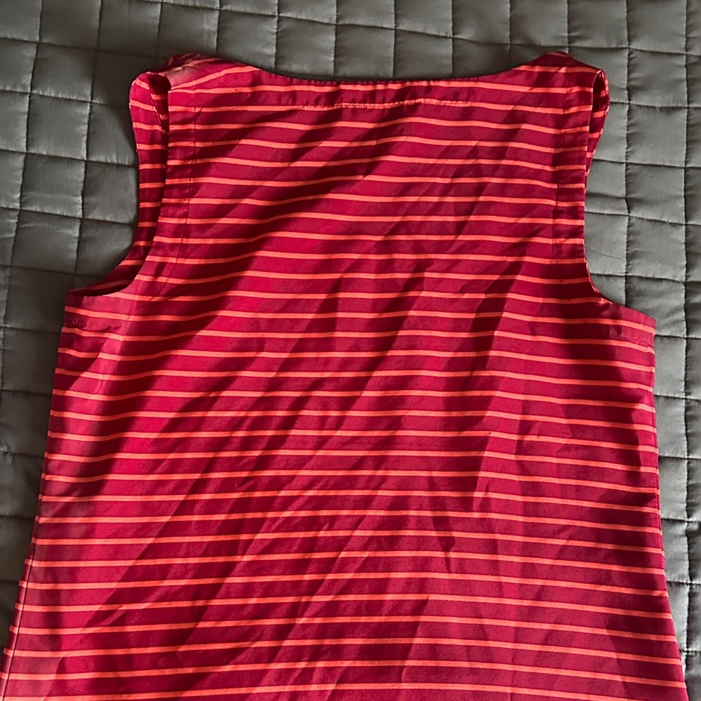 LOFT Pink and Red Striped Scoop Neck Tank Size M - Picture 5 of 7